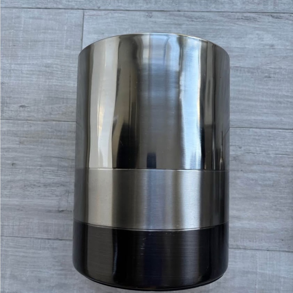 Silver and Black Metal Vase